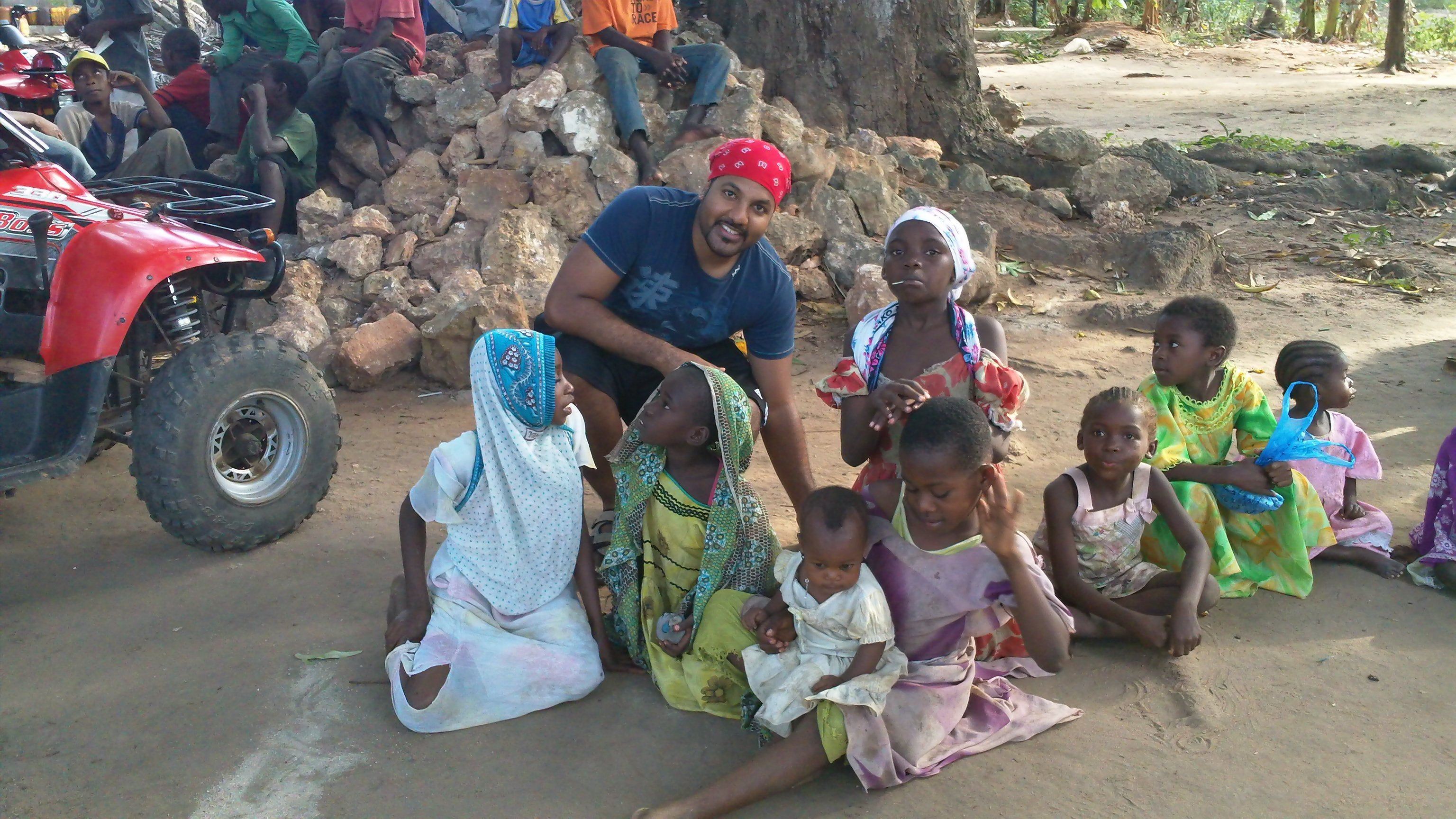 Muneer at a village in Tanzania